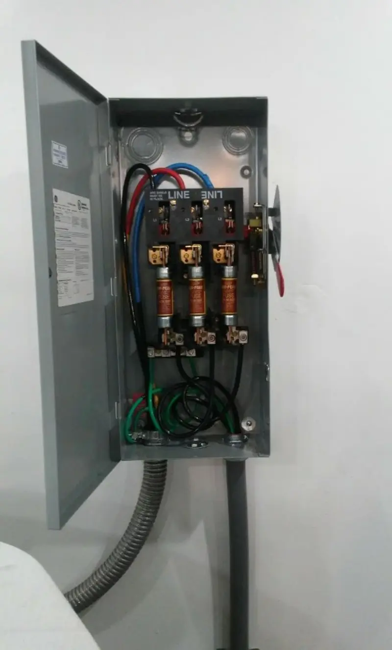 Three-phase disconnect switch installed for Smoke Detector Installation in Montrose